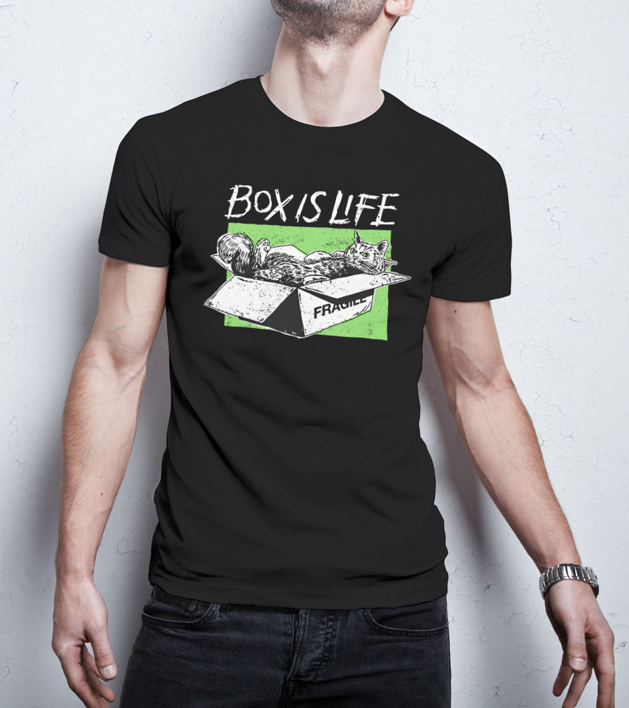 Box Is Life Fragile Cat T-Shirt