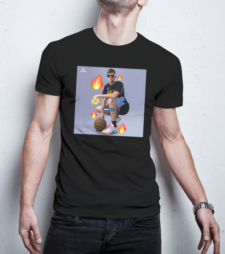 Goldenknight Austin Reaves Rigorer NBA Basketball Supercuts 100 Dollar Flames T-Shirt