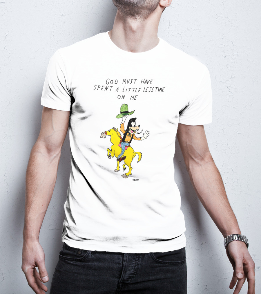 God Must Have Spent A Little Less Time On Me Cowboy Cartoon Character Riding A Horse T-Shirt