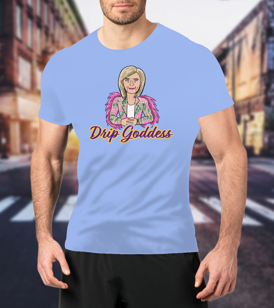 Store Drip Goddess Pink Feathered T-Shirt