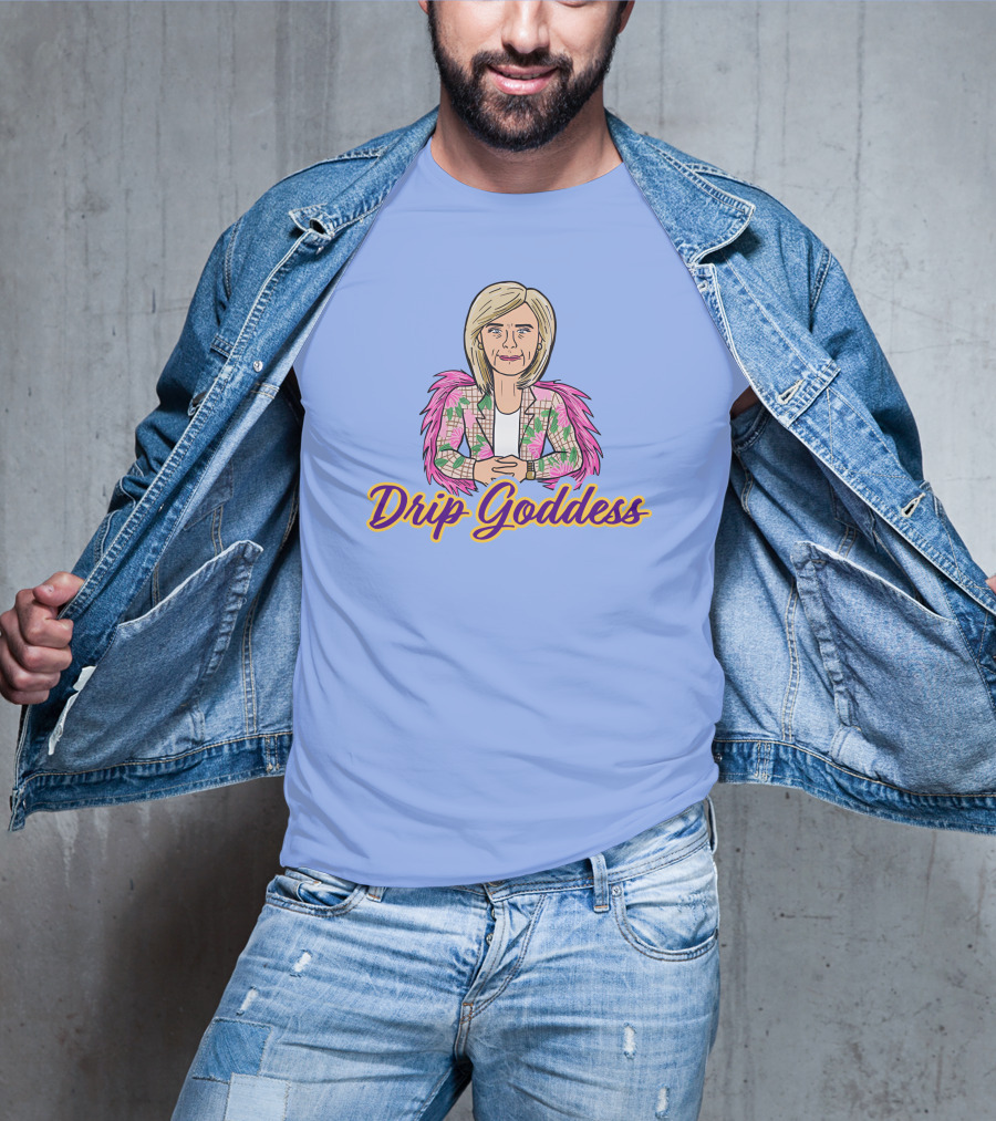 Store Drip Goddess Pink Feathered T-Shirt
