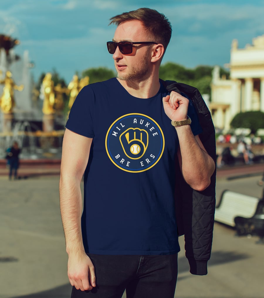 Milwaukee Brewers Baseball Glove T-Shirt
