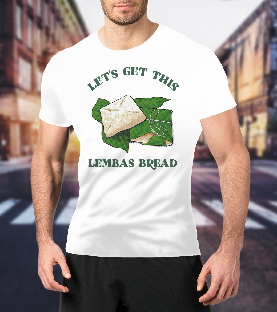 Let's Get This Lembas Bread Green Leaf Tolkien Reference T-Shirt