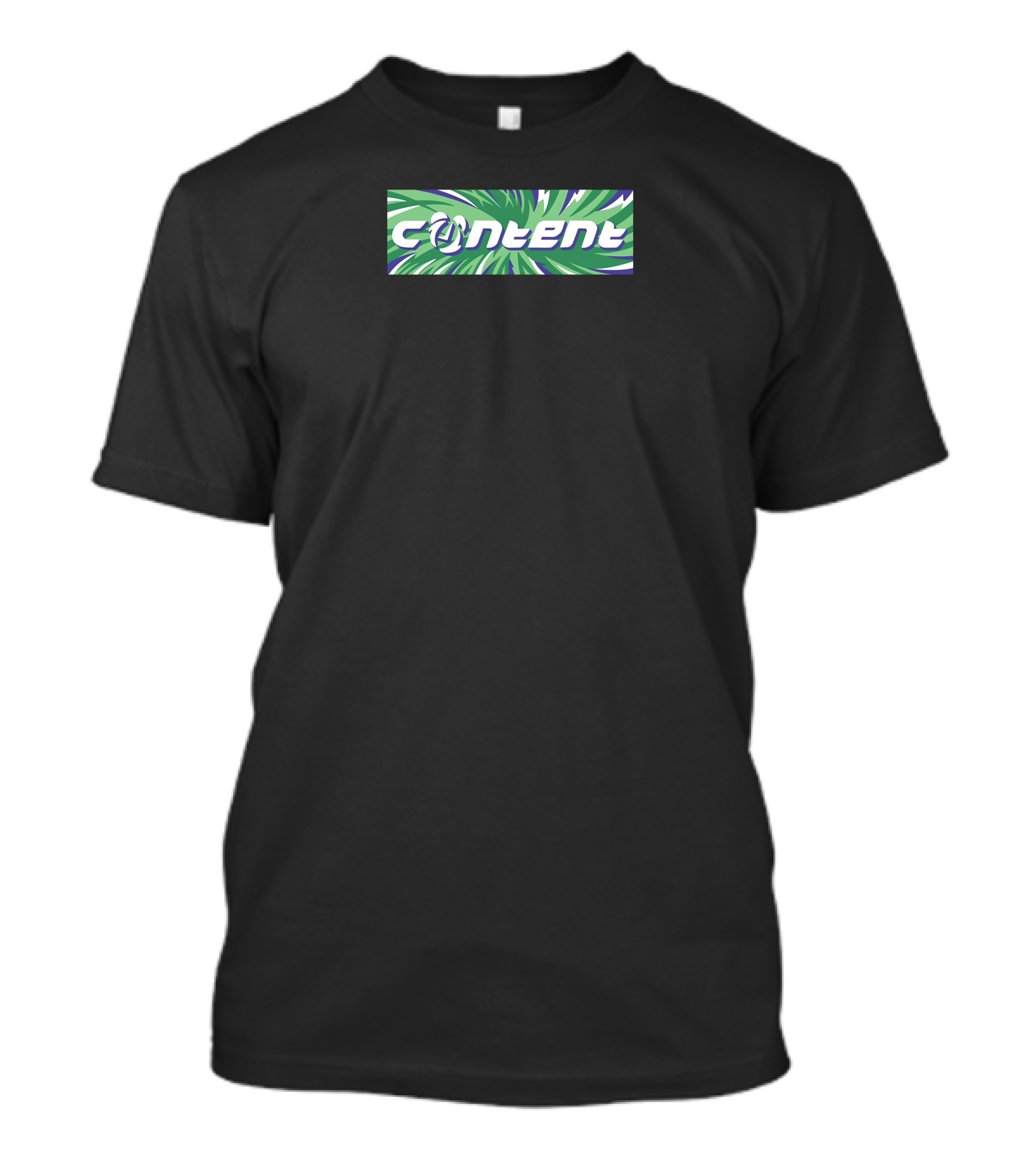 Content Bold Logo Green And Purple Swirl Aboutimejoey T-Shirt