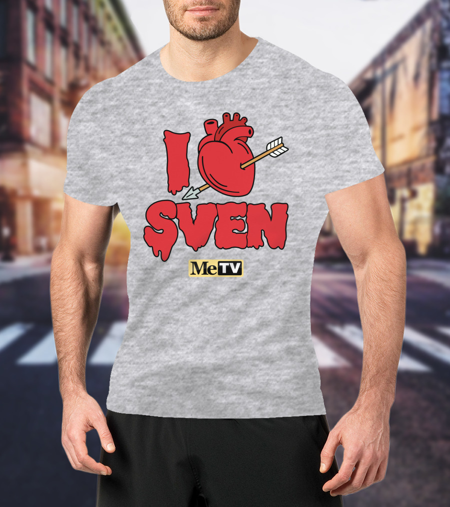 MeTV Store I Heart Sven With Anatomical Heart And Arrow T-Shirt