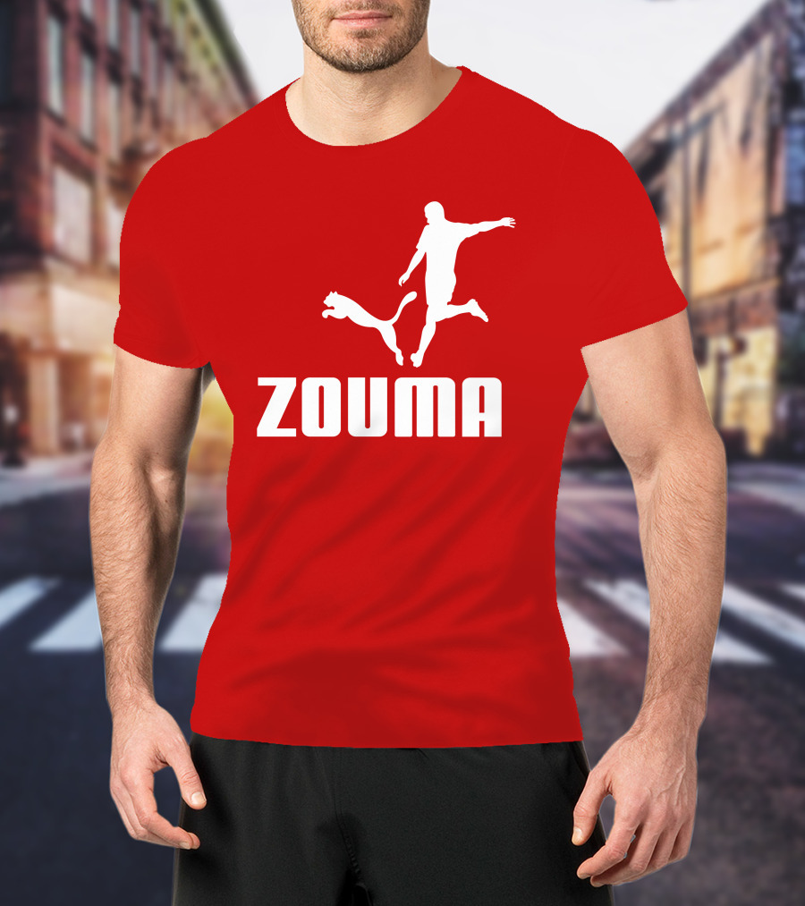 Zouma Player Silhouette With Cat Jumping T-Shirt