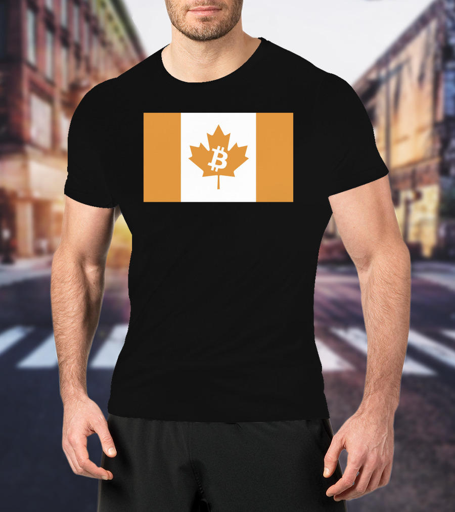 The Best Business Show Merch Bitcoin Canada Maple Leaf Orange Flag T-Shirt