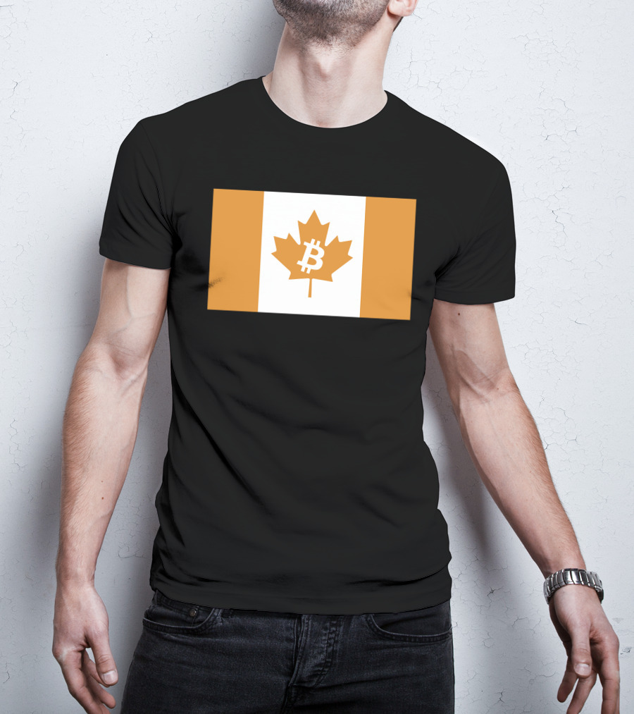The Best Business Show Merch Bitcoin Canada Maple Leaf Orange Flag T-Shirt
