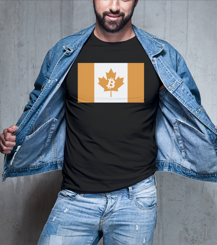 The Best Business Show Merch Bitcoin Canada Maple Leaf Orange Flag T-Shirt