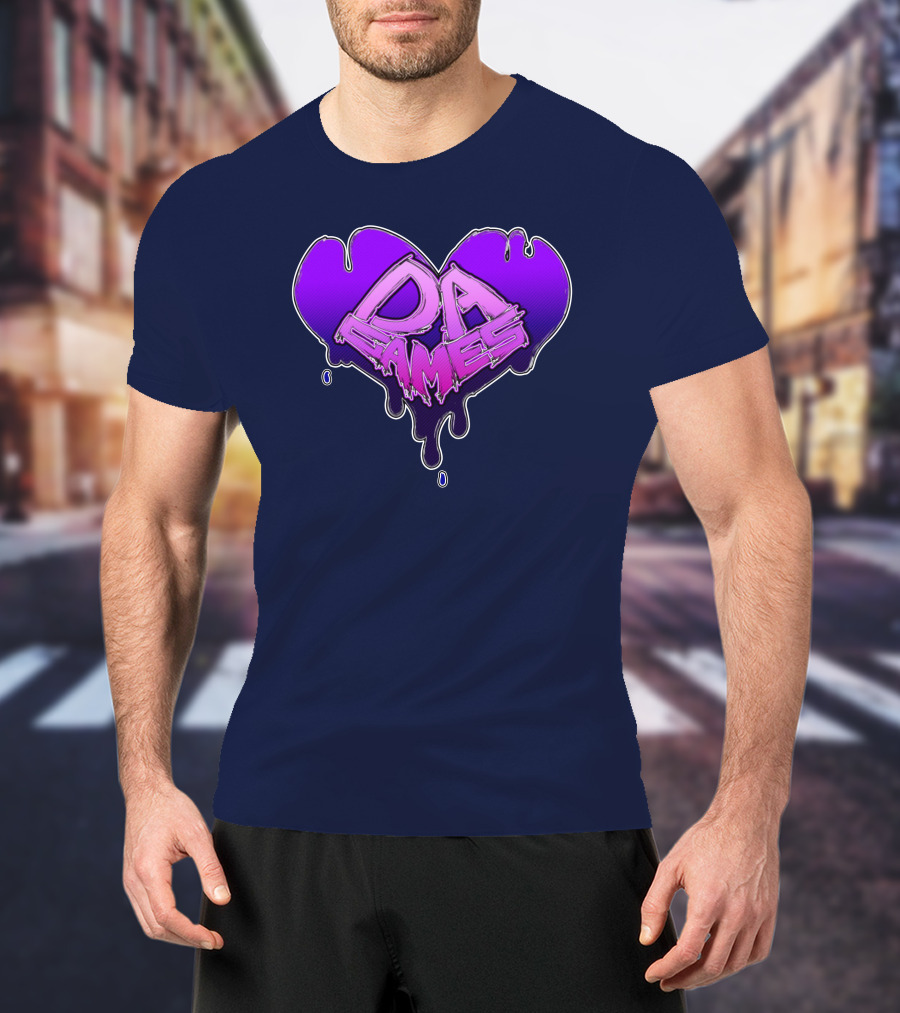 DA Games Purple Heart Valentine's Retro Gamer T-Shirt