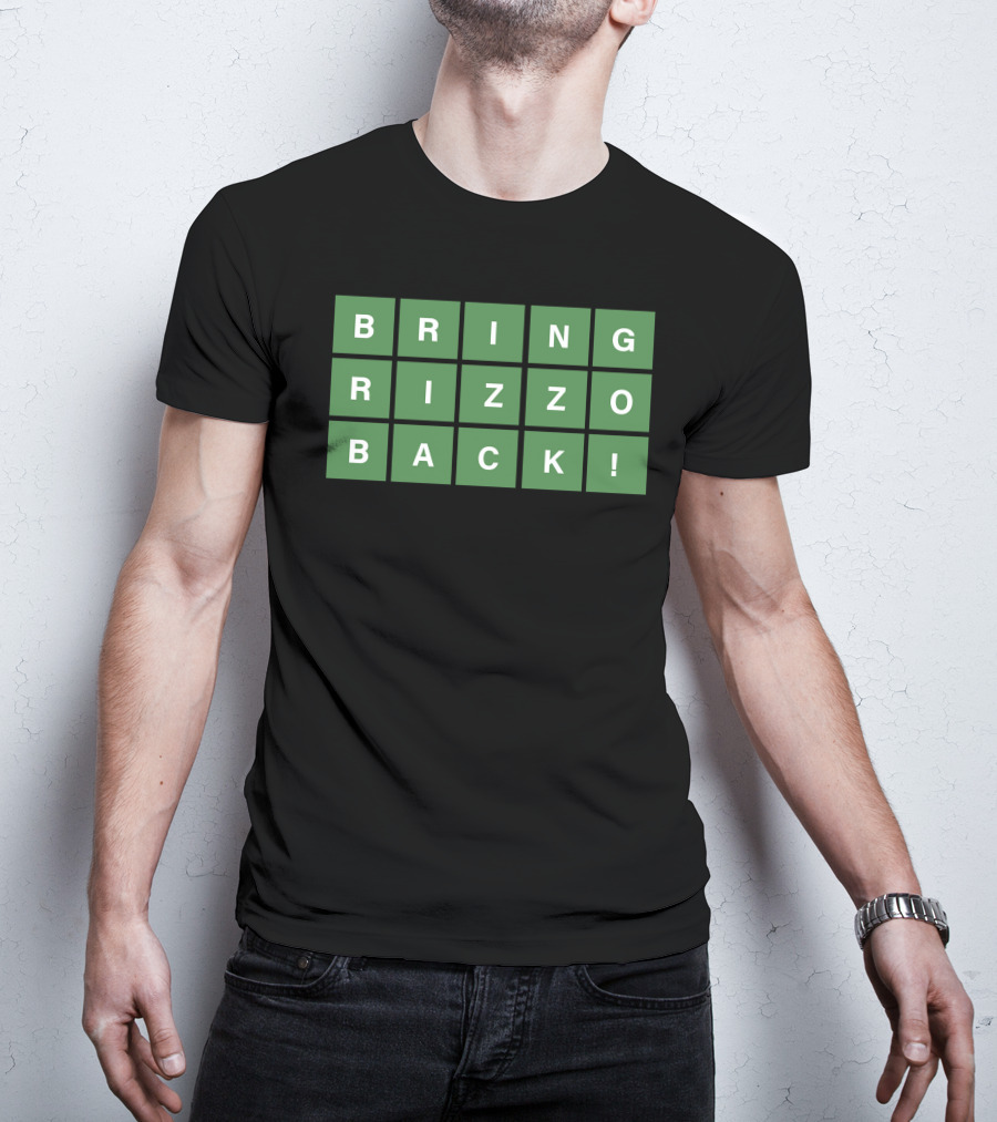 Obvious Merch Wordle Bring Rizzo Back Green Letter Tiles T-Shirt