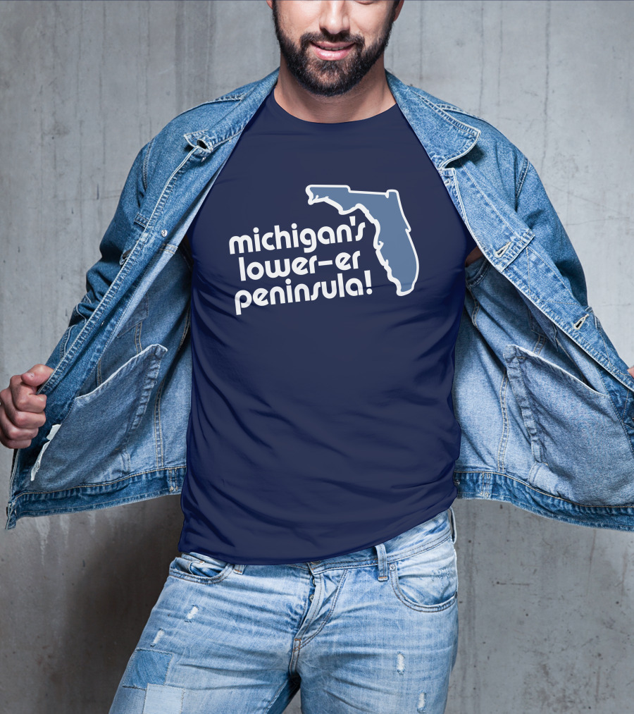 Michigan's Lower-Er Peninsula Mitten State Merch Map T-Shirt
