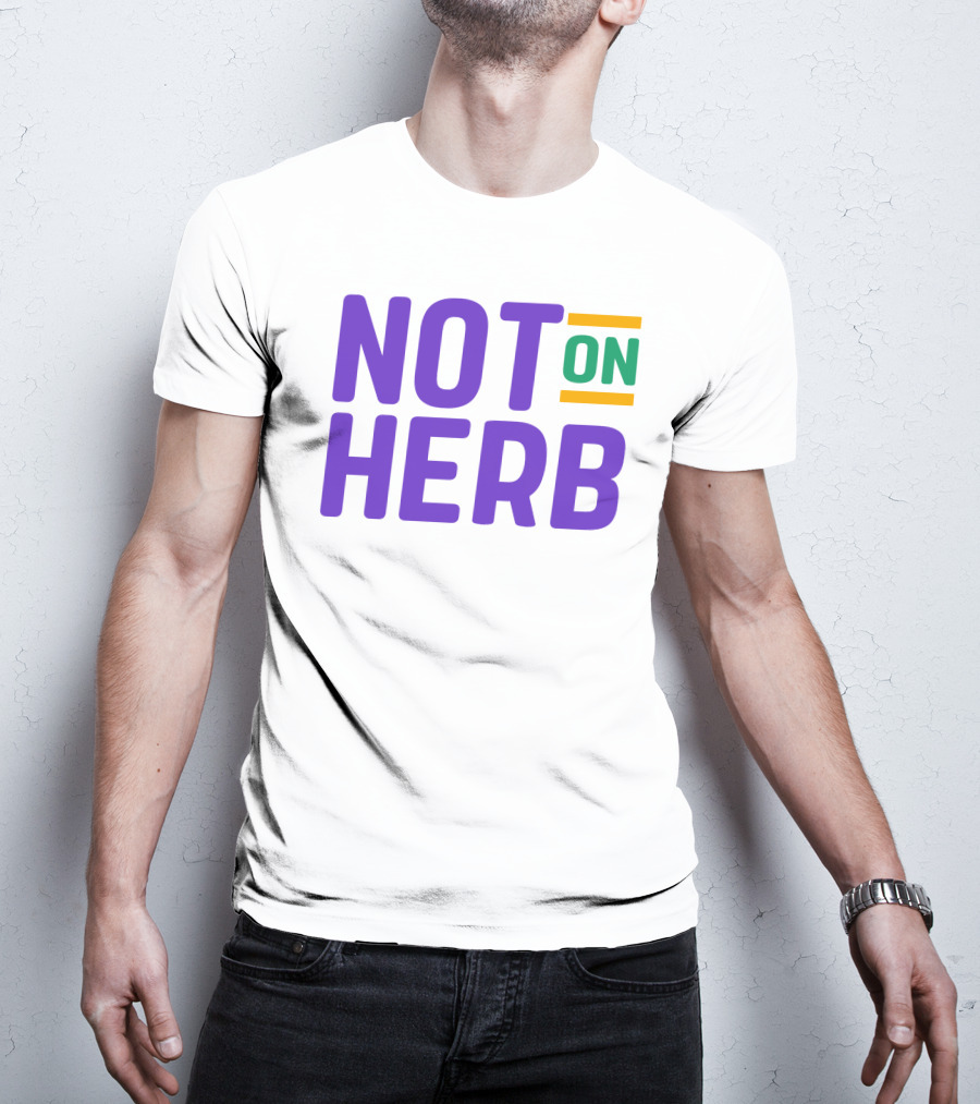 Sharief Ishaq Not On Herb Text In Purple And Green T-Shirt