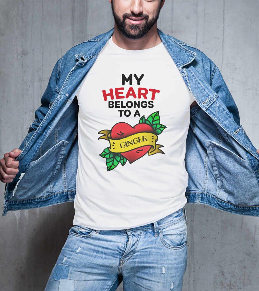 My Heart Belongs To A Ginger Heart Tattoo T-Shirt