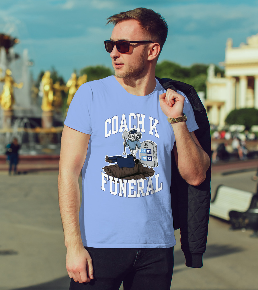 Coach K Funeral Barstoolbigcat March Game Dates Tombstone T-Shirt