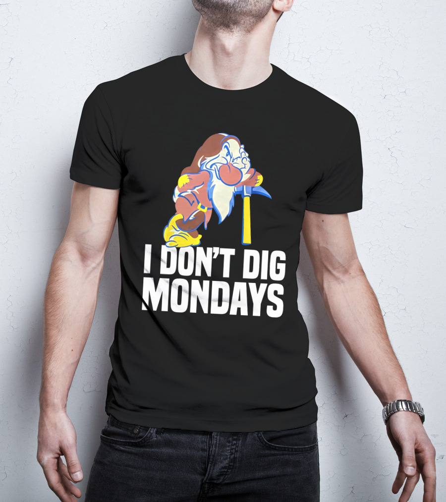 Grumpy I Don’t Dig Mondays Dwarf With Pickaxe T-Shirt