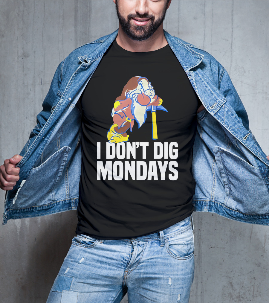 Grumpy I Don’t Dig Mondays Dwarf With Pickaxe T-Shirt