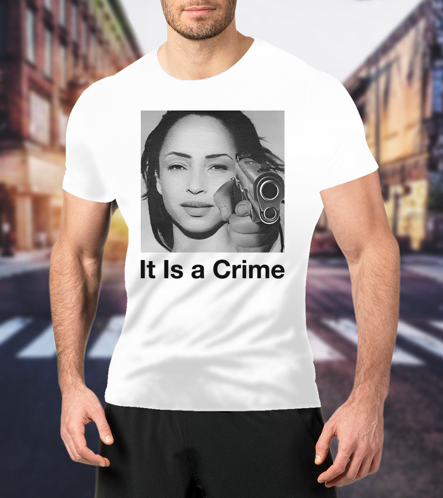 It Is A Crime Portrait Woman Holding Gun T-Shirt