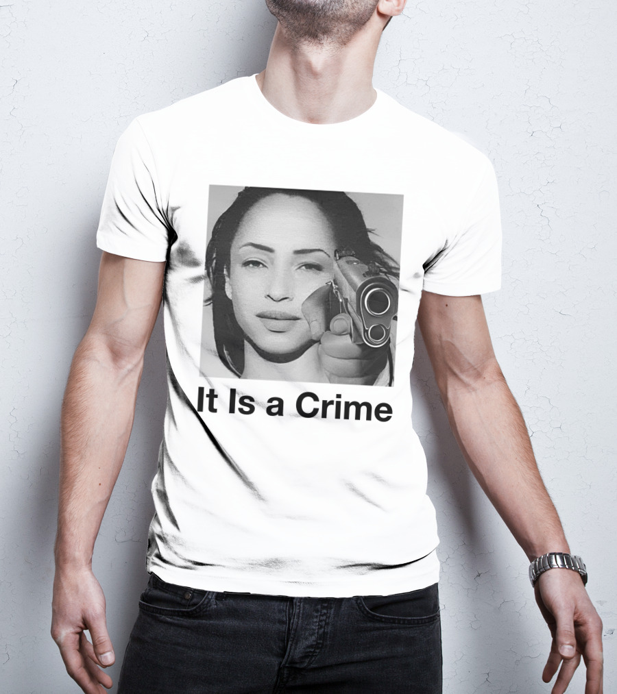 It Is A Crime Portrait Woman Holding Gun T-Shirt