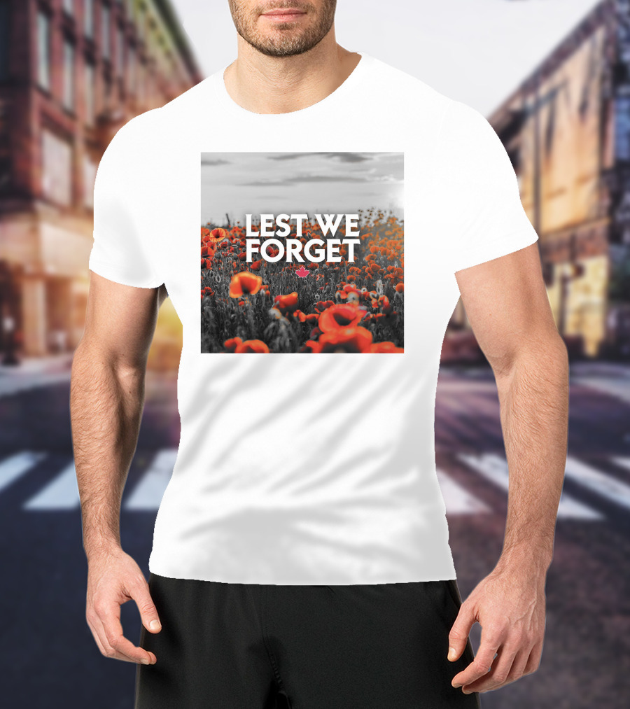 Lest We Forget Canada Poppy Field Remembrance Day T-Shirt