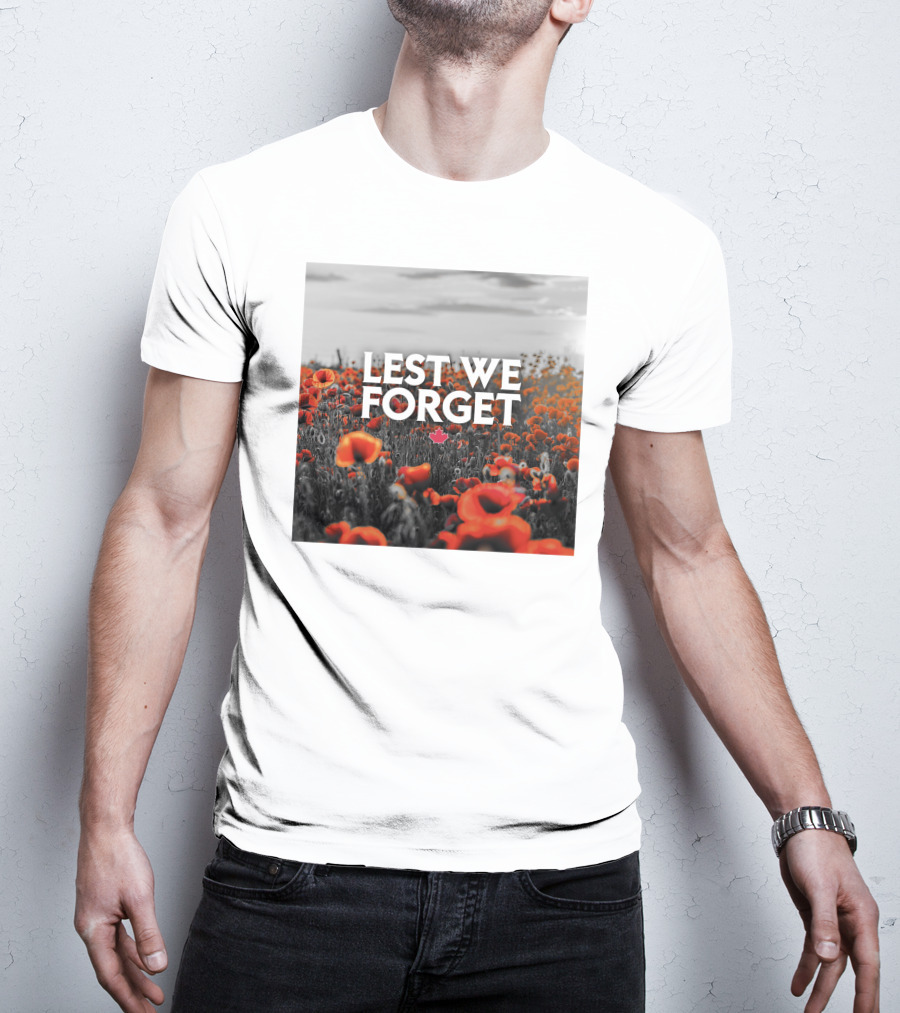 Lest We Forget Canada Poppy Field Remembrance Day T-Shirt