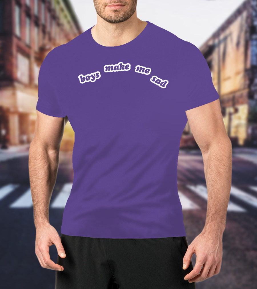 Boys Make Me Sad Purple Text Shirt Stylish T-Shirt