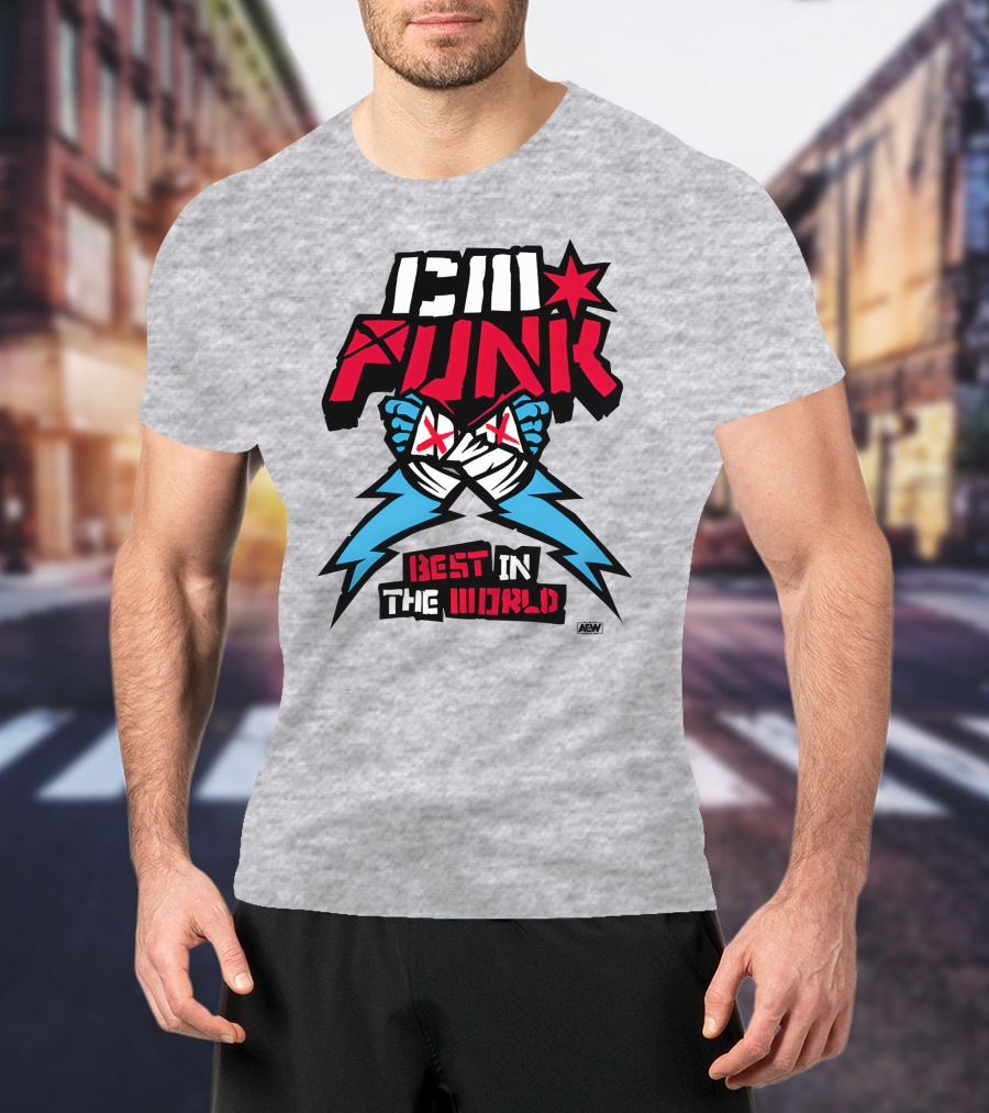 CM Punk AEW Best In The World Supercharged Ringer T-Shirt