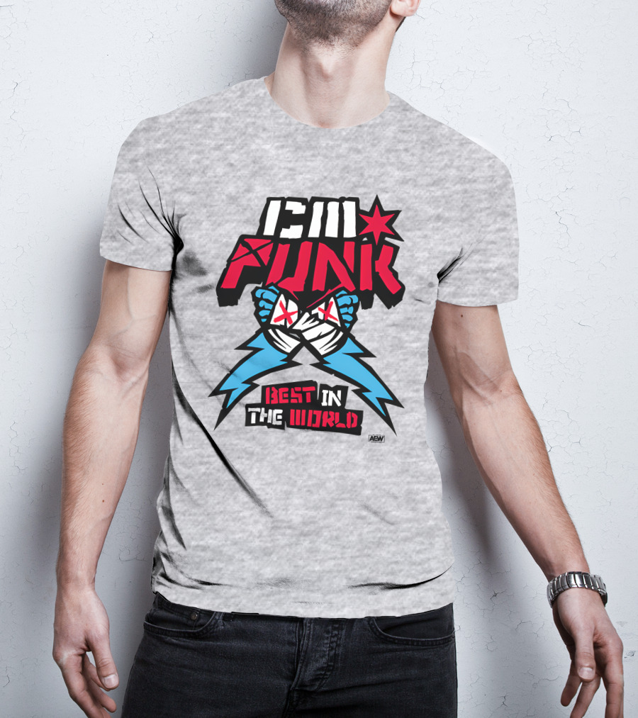 CM Punk AEW Best In The World Supercharged Ringer T-Shirt