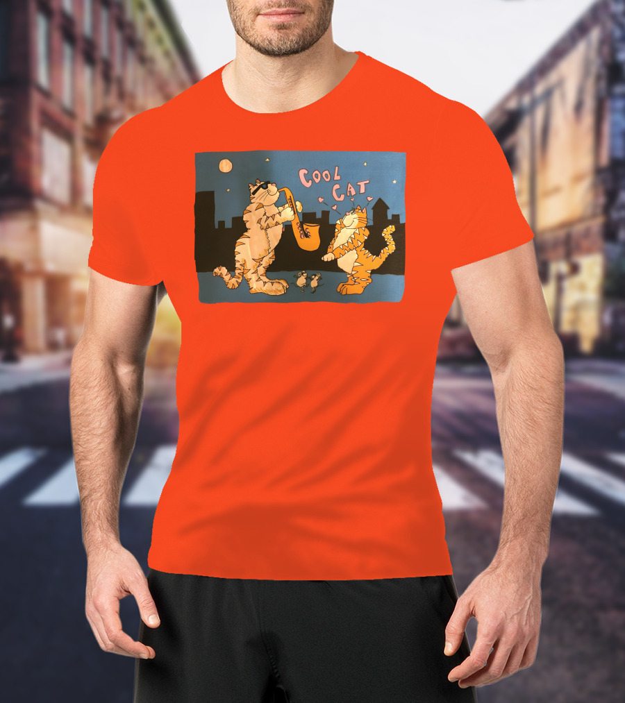 Cool Cat Night Jazz With Playful Felines And Spectators T-Shirt