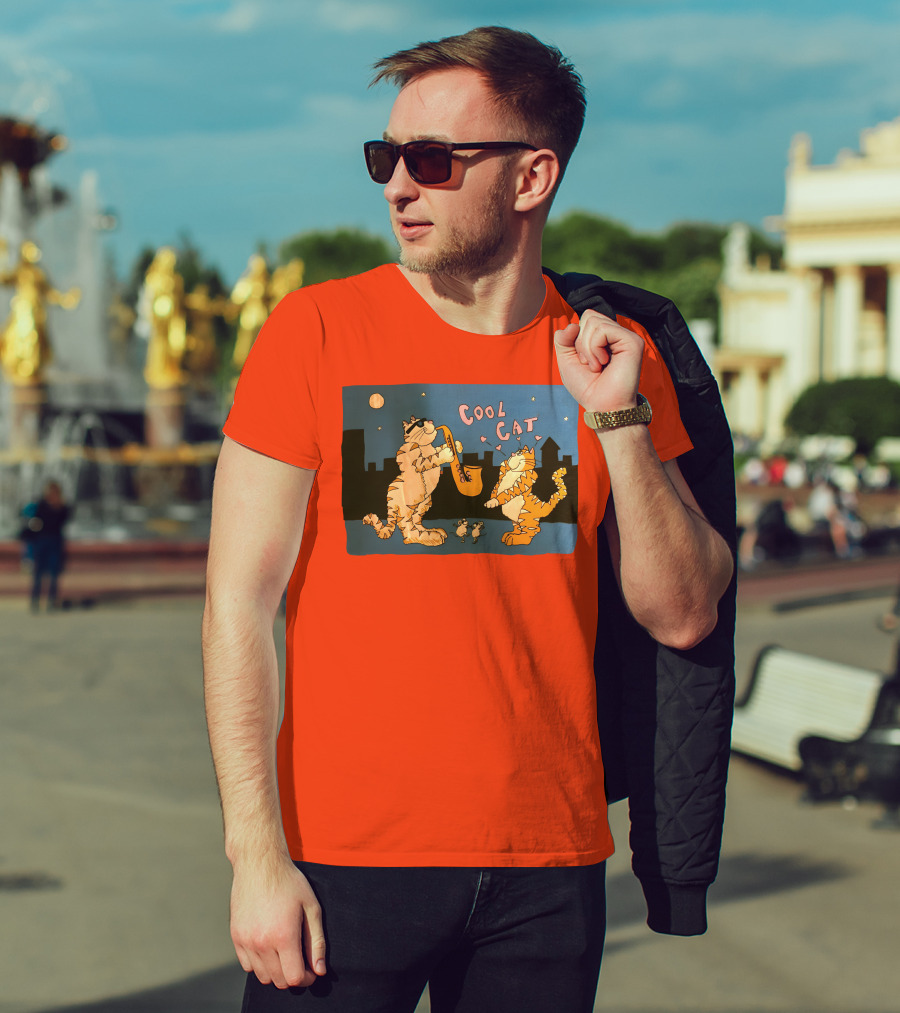 Cool Cat Night Jazz With Playful Felines And Spectators T-Shirt