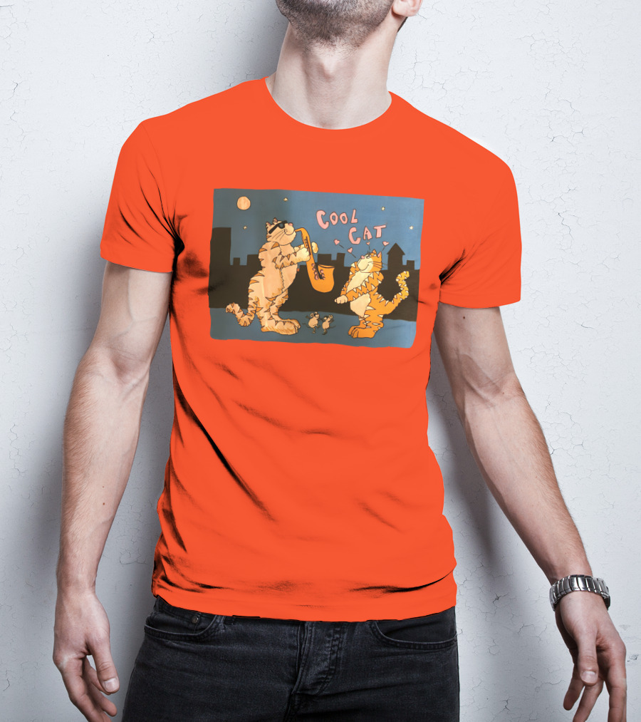 Cool Cat Night Jazz With Playful Felines And Spectators T-Shirt