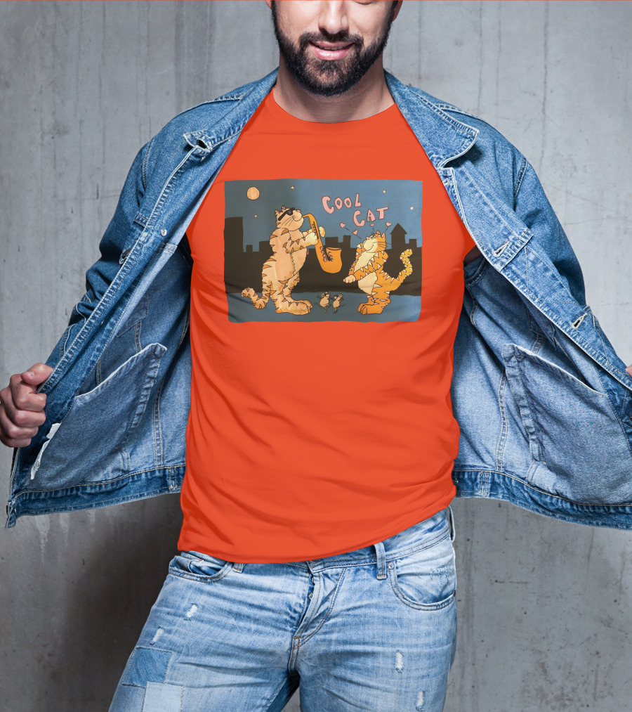 Cool Cat Night Jazz With Playful Felines And Spectators T-Shirt