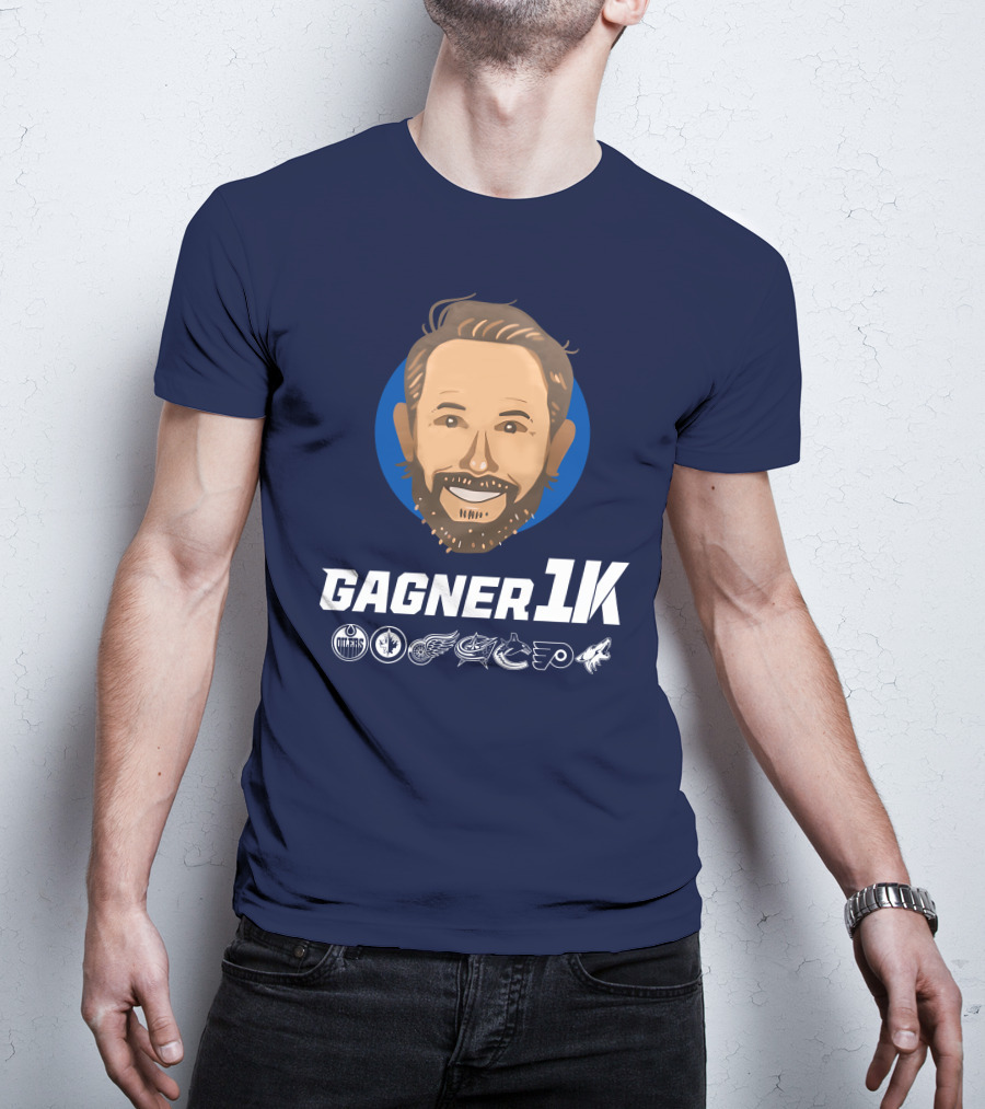 Gagner 1K Congrats Gags 1000 Career NHL Games Oilers Jets Red Wings Blue Jackets Canucks Flyers Coyotes T-Shirt