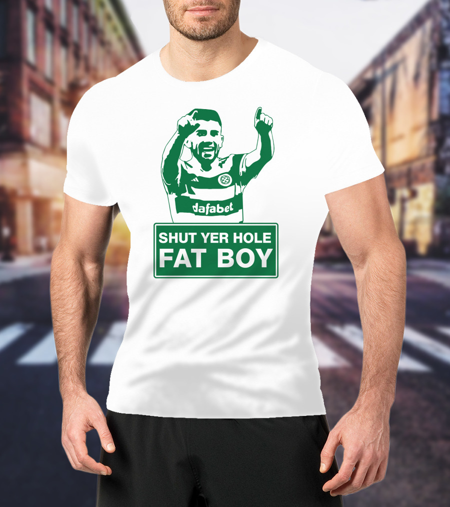 Greg Taylor Shut Yer Hole Fat Boy Celtic Football Dafabet T-Shirt