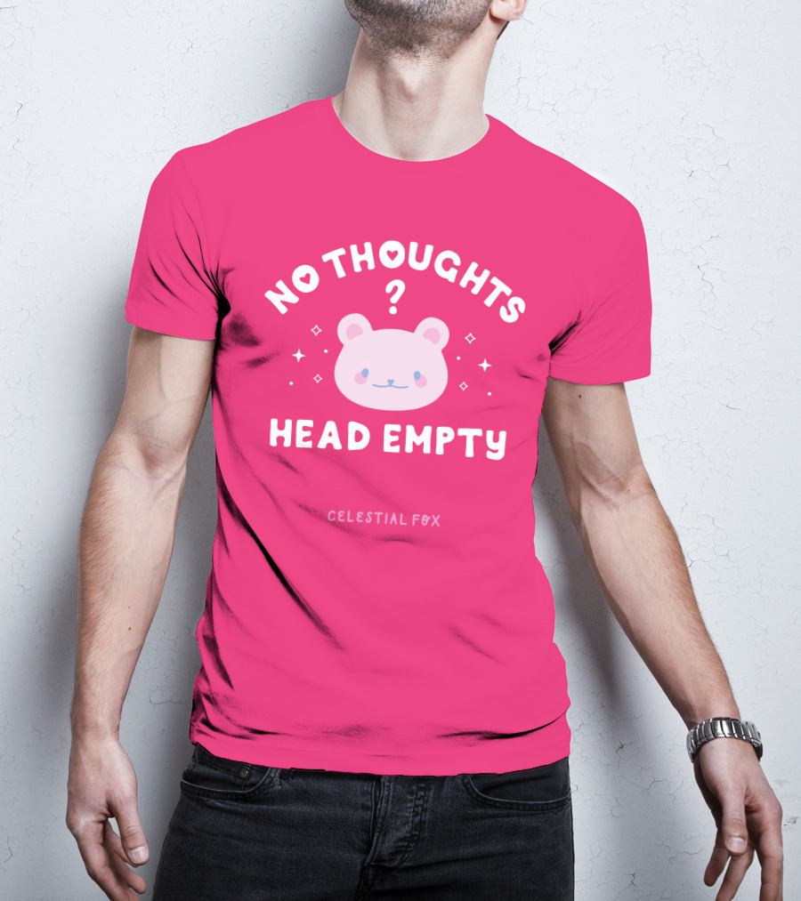 No Thoughts Head Empty Bear With Celestial Fox Stars T-Shirt