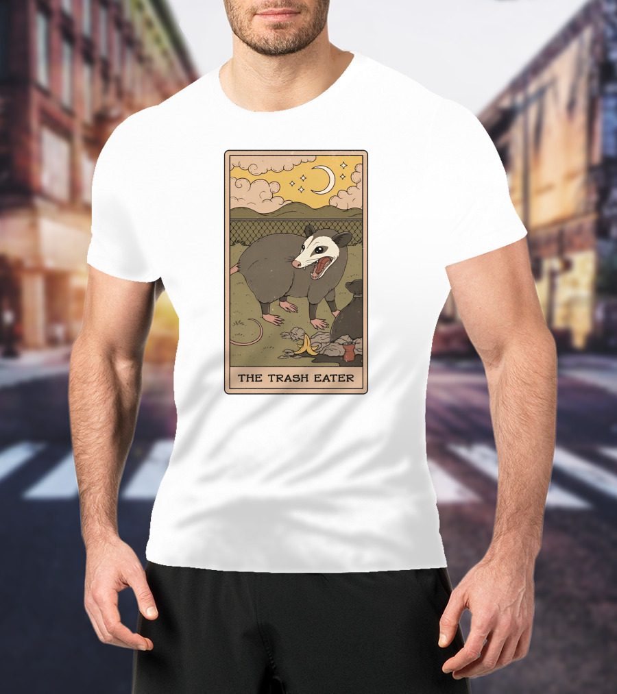The Trash Eater Tarot Moon And Opossum Card T-Shirt