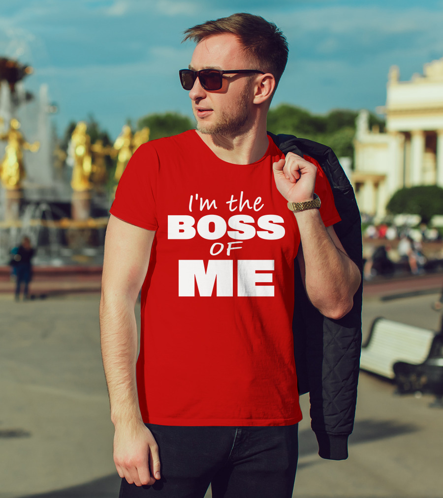 Texas Paul Schroder I'M The Boss Of Me Bold Red T-Shirt