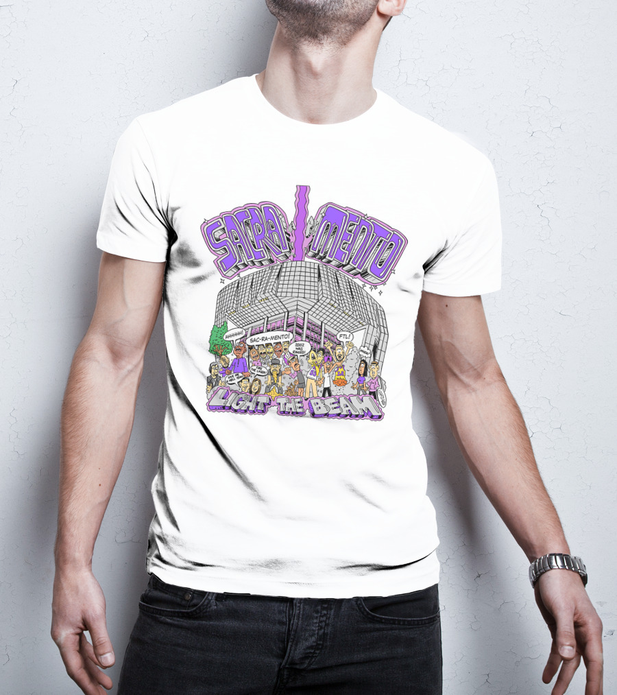 SACRA MENTO Light The Beam Midtownsac Crowd Excitement Energetic Atmosphere T-Shirt