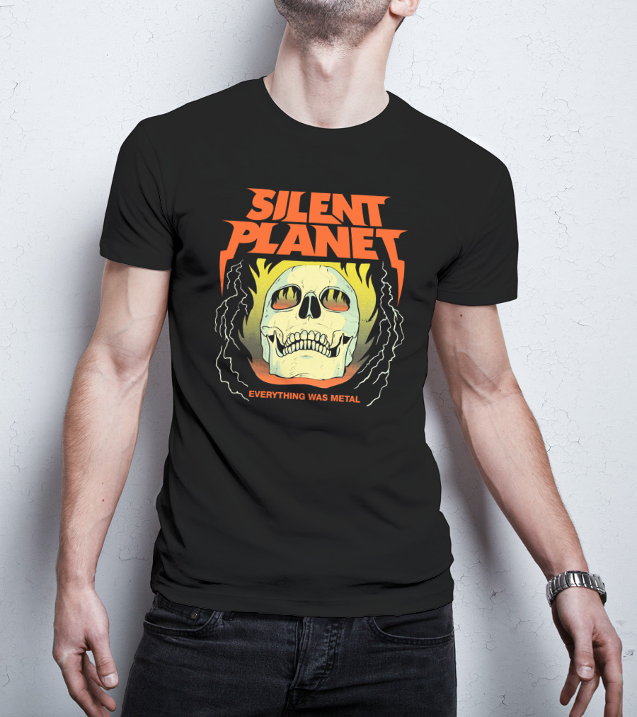 Silent Planet Everything Was Metal Skull Fire T-Shirt