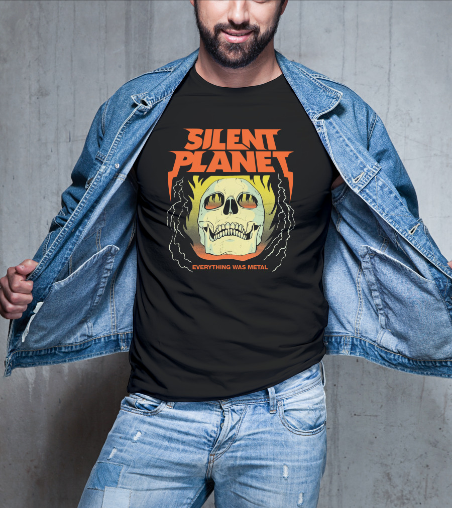Silent Planet Everything Was Metal Skull Fire T-Shirt
