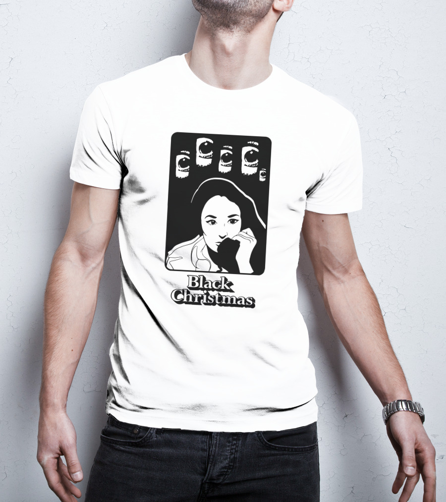 Black Christmas Woman With Multiple Eye Gaze T-Shirt