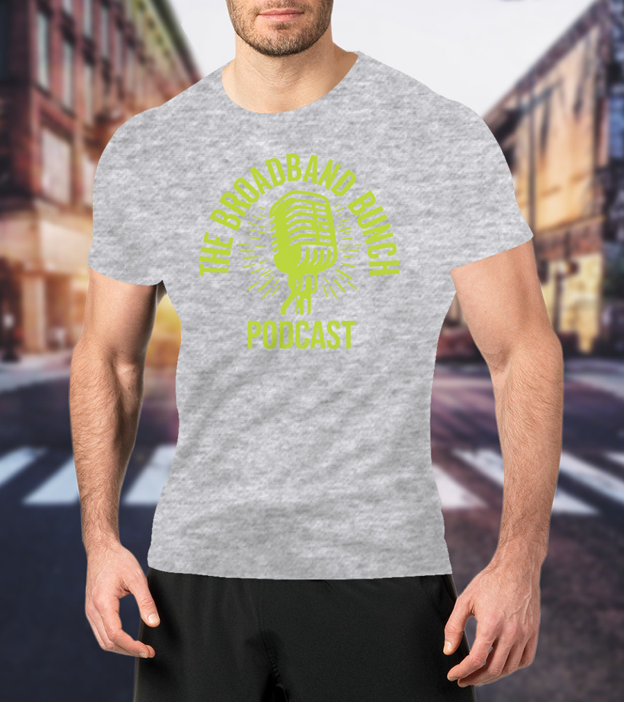 The Broadband Bunch Podcast Microphone T-Shirt