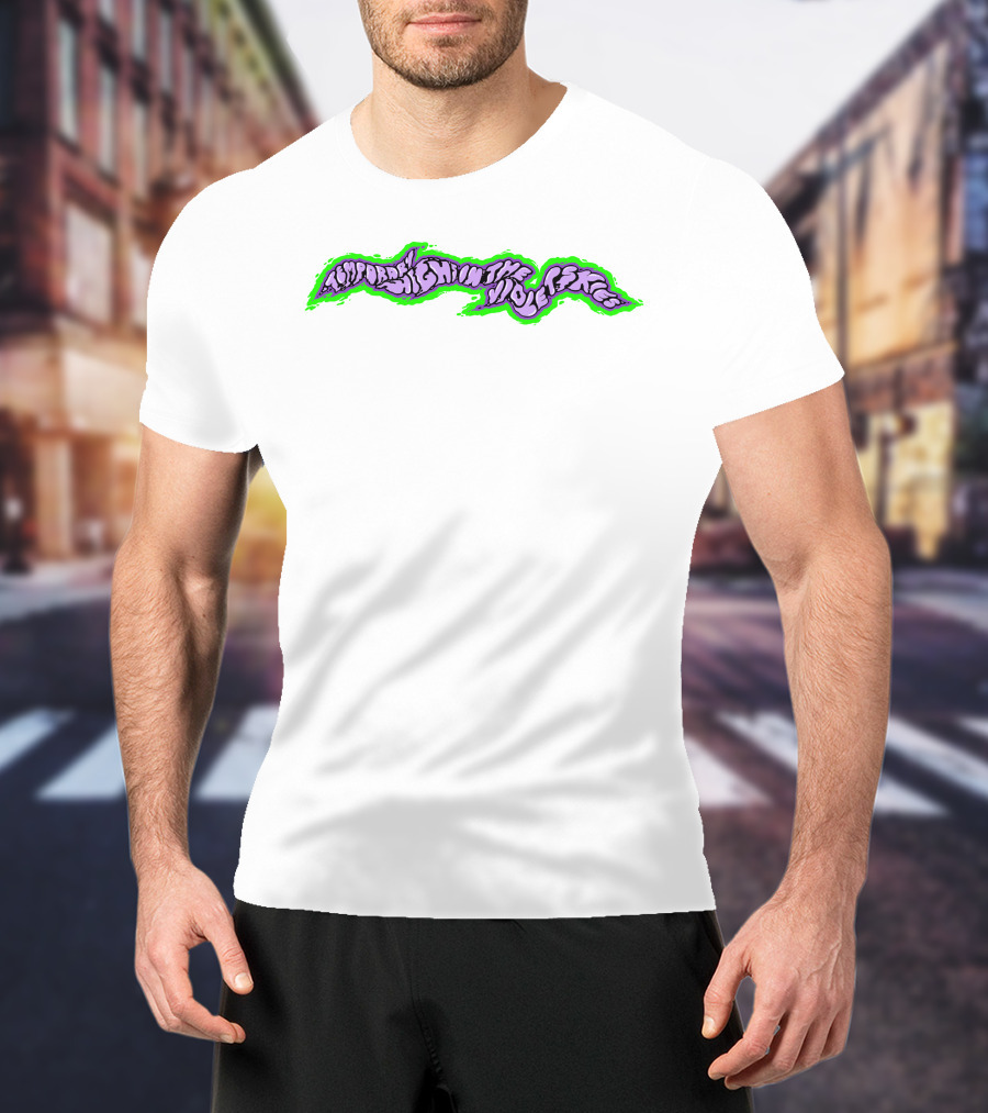 Temporary Highs In The Violet Skies Psychedelic Lettering With Green Glow T-Shirt