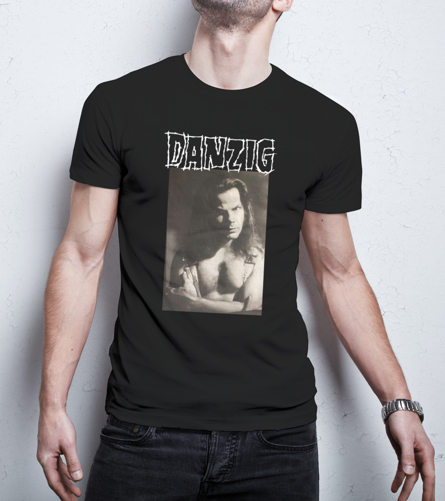 Danzig Glenn Danzig Evil Muscular Black And White Photo T-Shirt