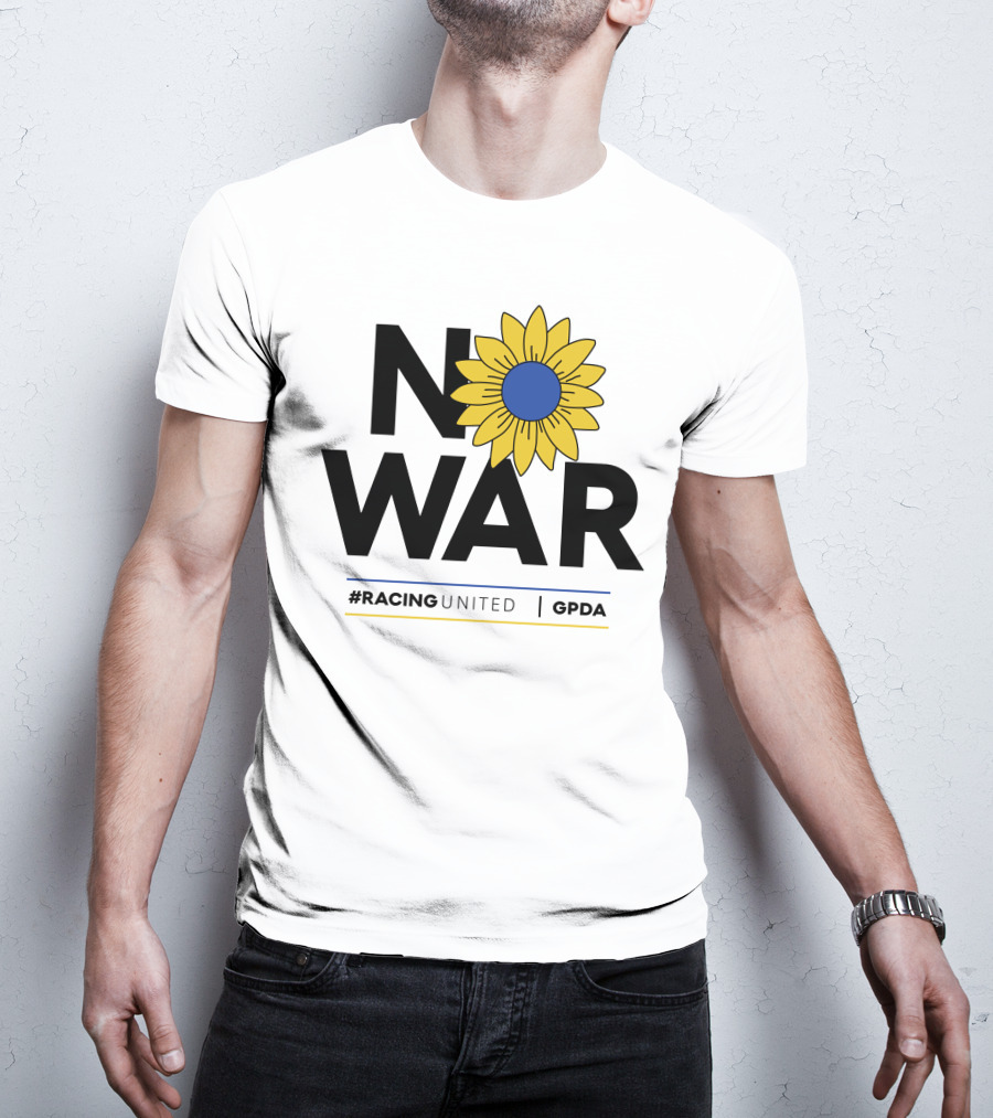 F1 Drivers No War Sunflower RacingUnited GPDA T-Shirt