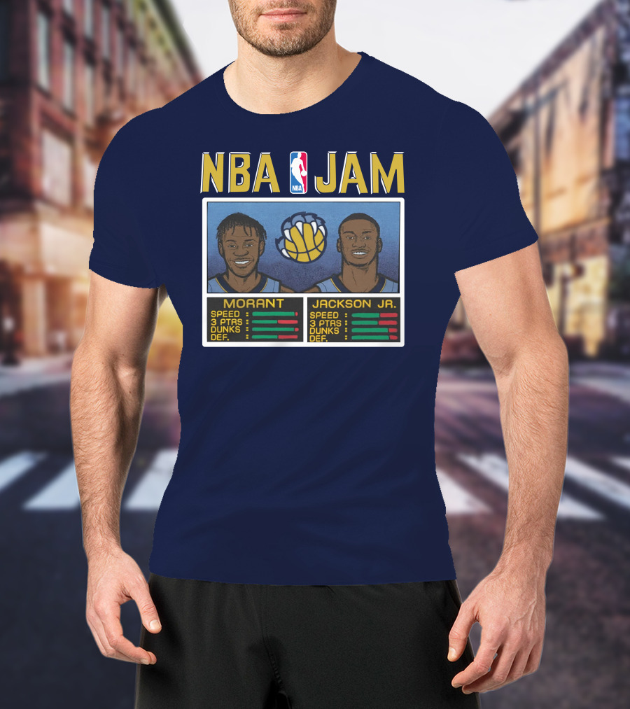 NBA Jam Morant Jackson Jr Player Stats Molly Morrison T-Shirt