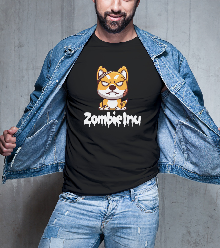 Zombie Inu Zinutoken Halloween Dog Character T-Shirt