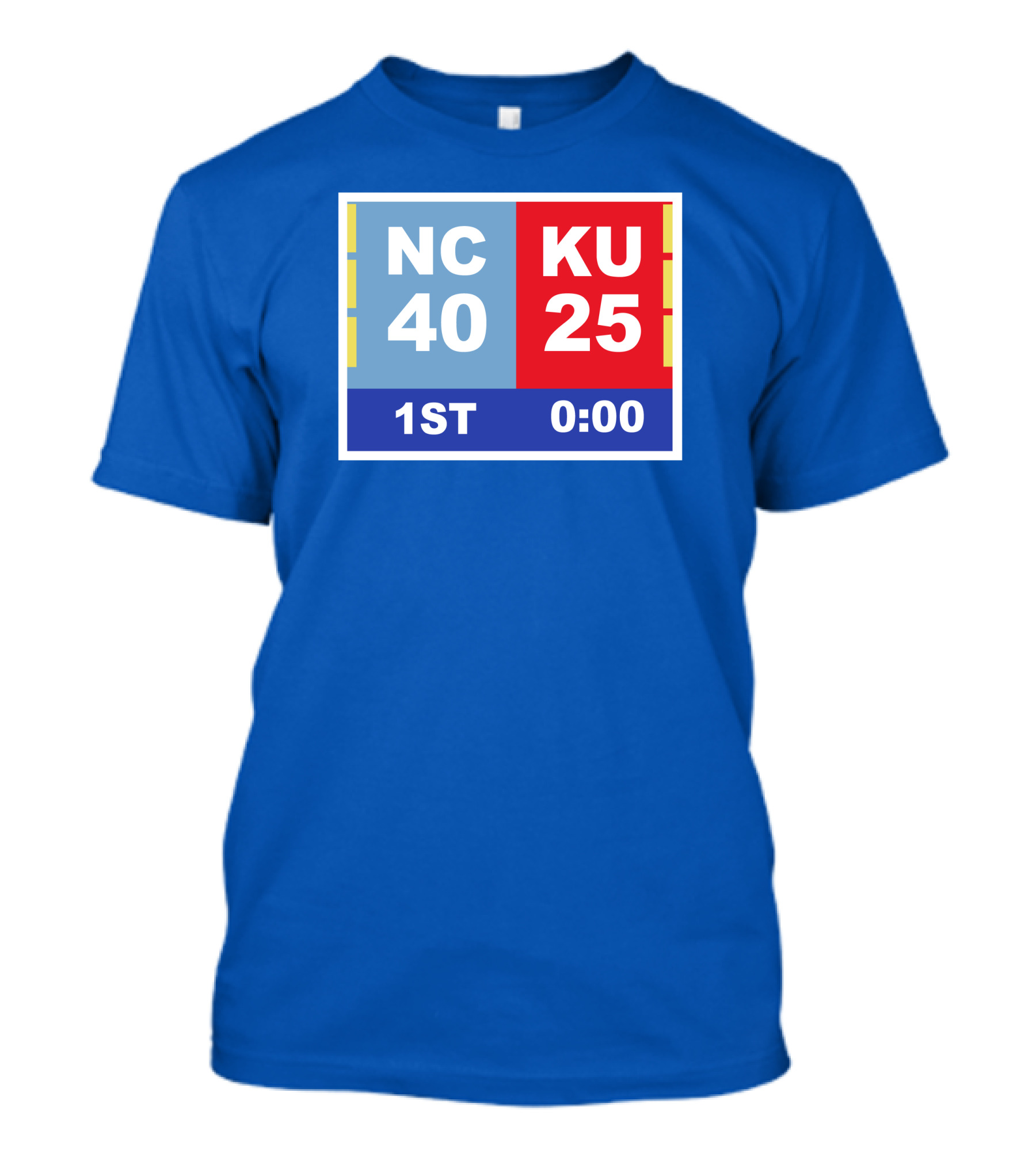 NC 40 KU 25 Scoreboard 1st Half 0:00 Classic Ks Comeback T-Shirt