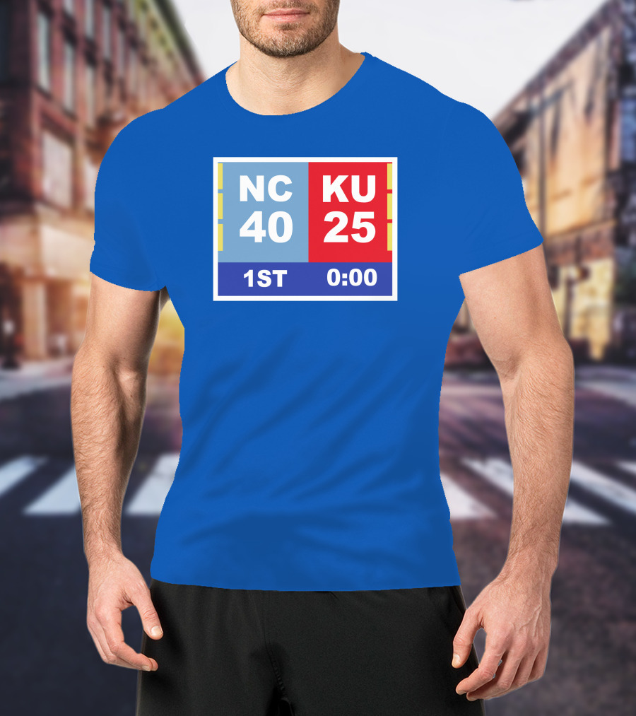 NC 40 KU 25 Scoreboard 1st Half 0:00 Classic Ks Comeback T-Shirt