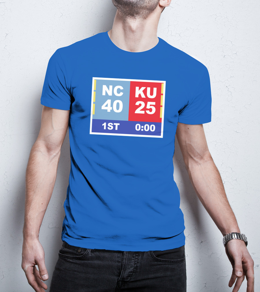 NC 40 KU 25 Scoreboard 1st Half 0:00 Classic Ks Comeback T-Shirt